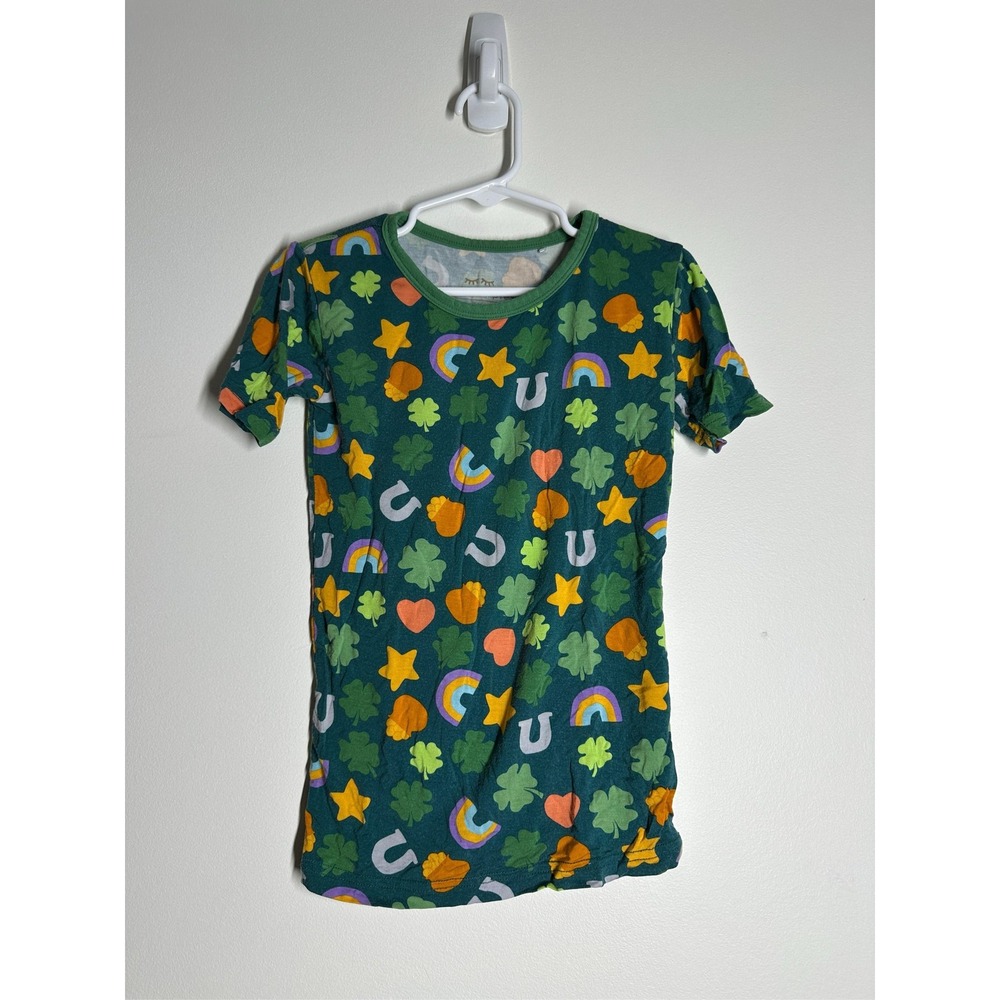 Little Sleepies Lucky Charms Bamboo Short Sleeve Pajama Set Kids 5/6 St Patricks - Picture 5 of 7